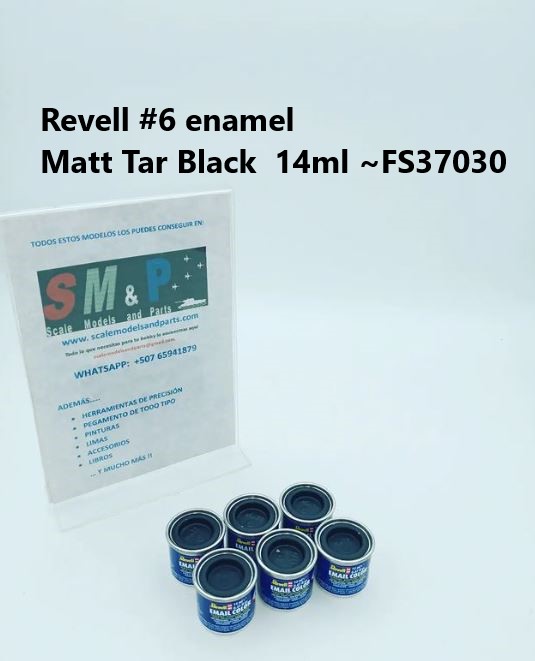  Revell Enamels 14ml Tar Black Matt Paint : Arts